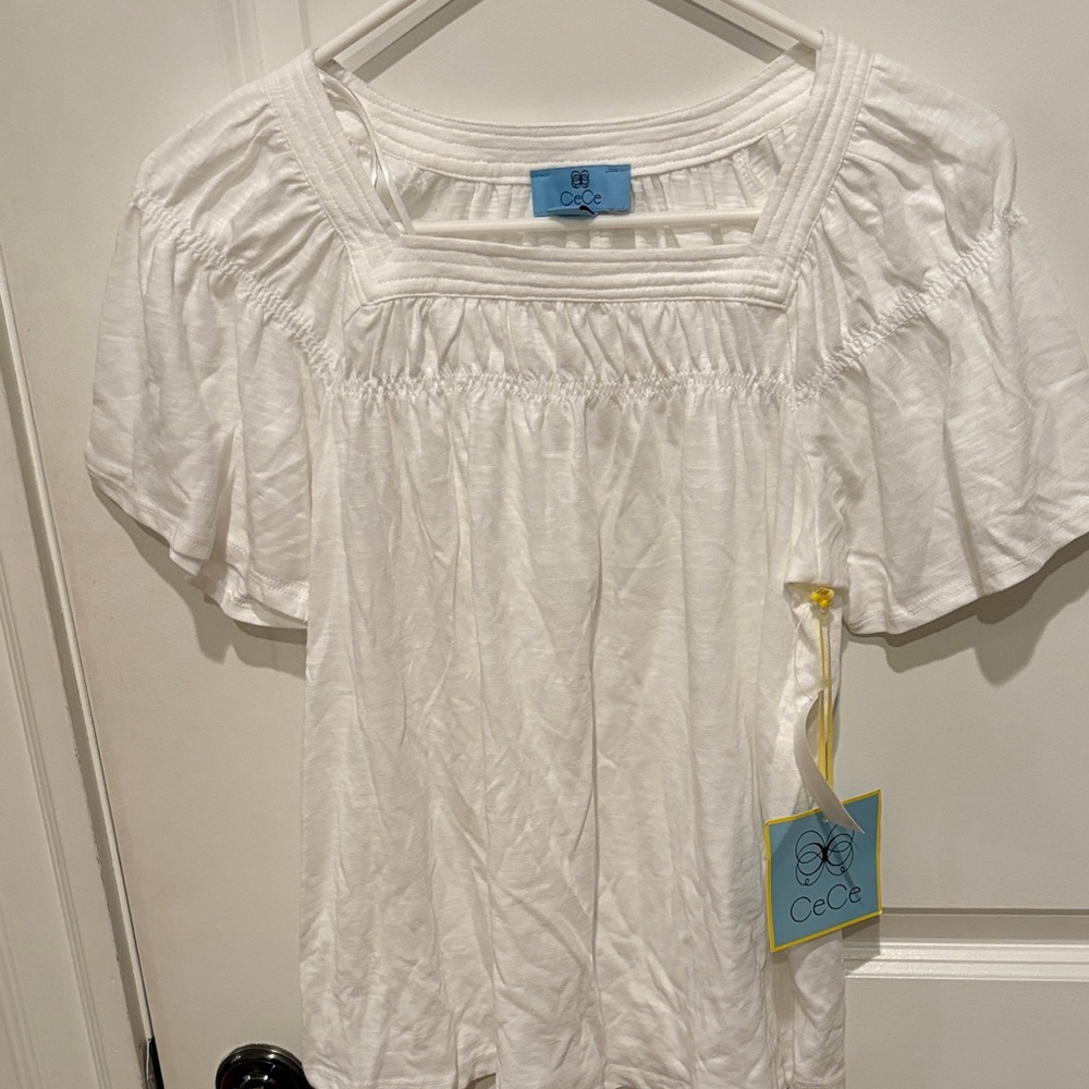 CeCe Women's Elegant White Blouse